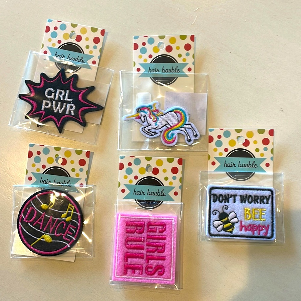 NWT Stick on or Iron on Patches Set of 5 GRL Power